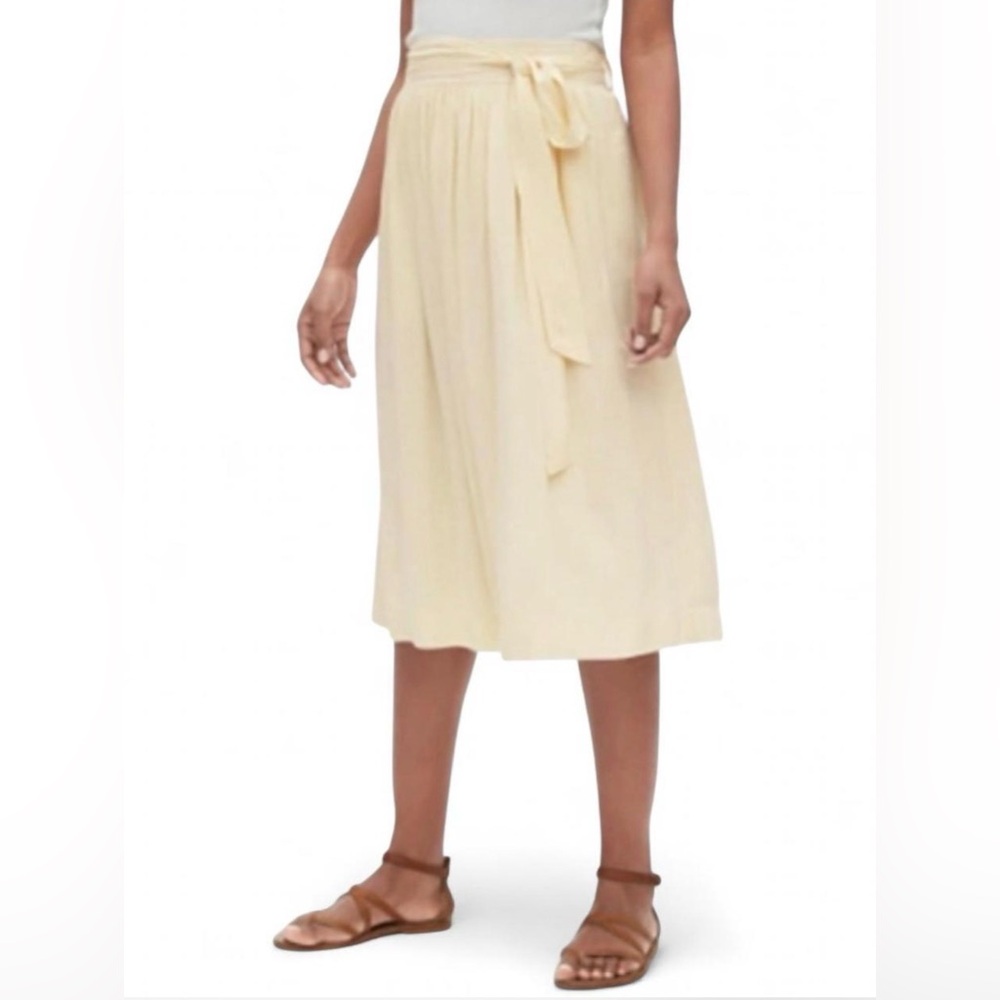 GAP Slub-Tie Waist Midi Skirt Size 8 NWT